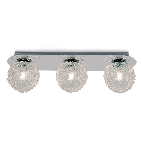 Aplique de tres luces G9 de vidrio recubierto en alambre con base oval